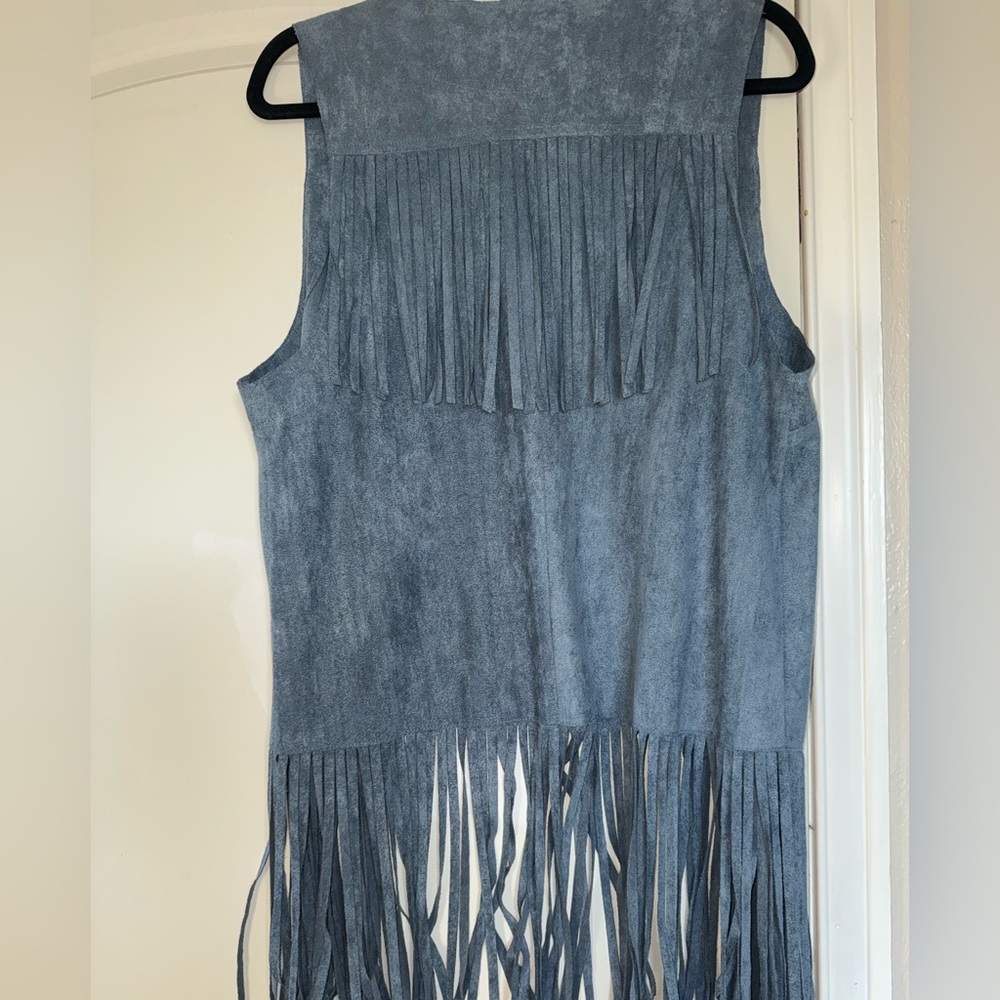 Vocal Blue Fringe Vest - Picture 2 of 6